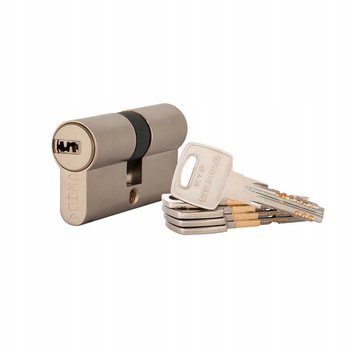 Wkładka bębenkowa GERDA EVO 35/35 nikiel satyna - atestowana, 5 kluczy