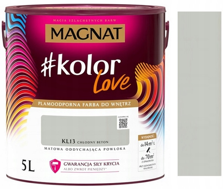 Magnat #kolorLove Chłodny Beton KL13 5L - Lateksowa Do Twojego Wnętrza!