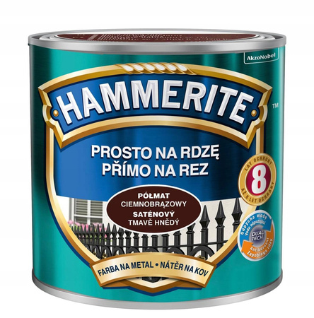 HAMMERITE na rdzę Półmat Ciemnobrązowy 2,5L