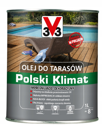 OLEJ DO TARASOW V33 na Polski Klimat Teak 1L