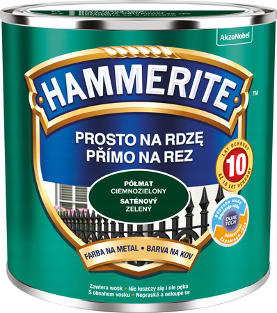 Farba metalu HAMMERITE Półmat Ciemnozielony 0,25L