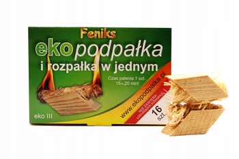 Ekologiczna Podpałka i rozpałka w jednym do pieca, kominka 16 sztuk