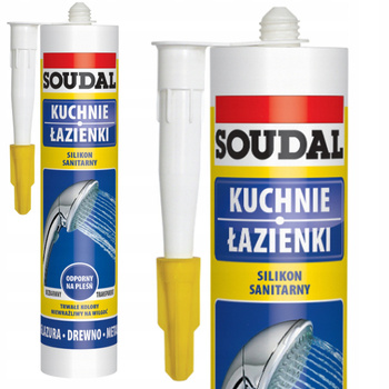 Silikon Soudal Sanitarny łazienki bezbarwny 280 ml - odporny na pleśń