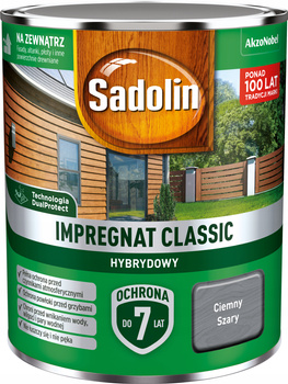 Impregnat Sadolin Hybrydowy Ciemny Szary 0,75L