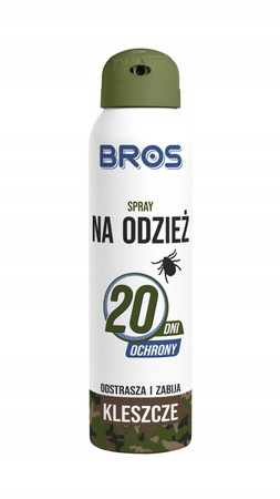 BROS spray na odzież odstrasza i zabija kleszcze 90ml - do 20 dni ochrony