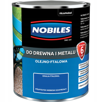 Farba olejno-ftalowa Nobiles pólpołysk niebieski szafirowy 0,7 l