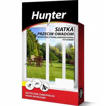 Hunter siatka moskitiera 75x220 biała-z taśmą samoprzylepną przeciw owadom