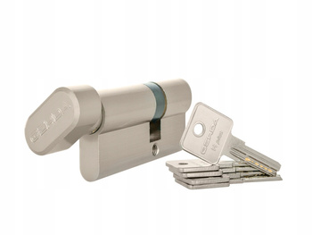 Wkładka z gałką GERDA H Plus G30/35 nikiel satyna - 5 kluczy w zestawie