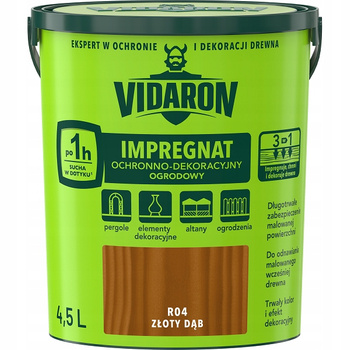 VIDARON Impregnat Ochronno Dekoracyjny Ogrodowy R04 złoty dąb 4,5L