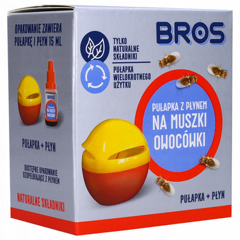 BROS pułapka z płynem na muszki owocówki - skutecznie niweluje owady
