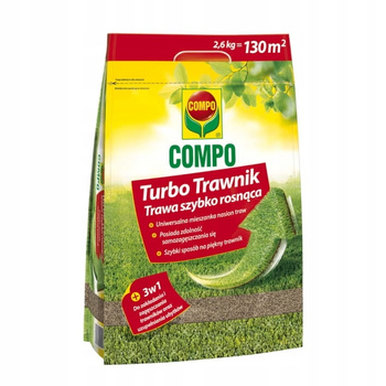 Compo Turbo Trawa szybko rosnąca 2,6kg 130m2 samozagęszczająca TRAWNIK