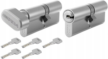 GERDA zestaw H Plus 30/40 + G30/40 Wkładka bębenkowa nikiel satyna, 5 klucz