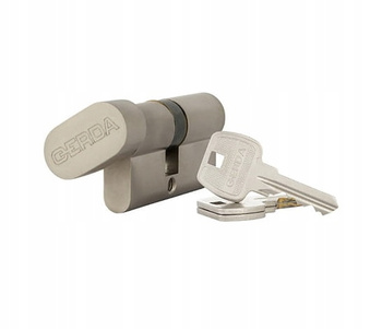 Wkładka z gałką GERDA WKE1 35G/45 - Nikiel satyna, atestowana, 3 klucze