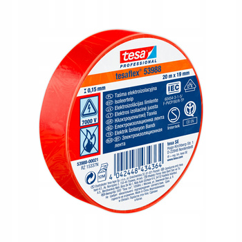 TAŚMA IZOLACYJNA PCV TESA TESAFLEX 53947 19mm 20mb