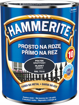 Farba do metalu HAMMERITE Połysk Grafitowy 0,7L