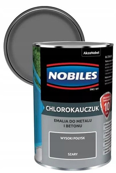 Chlorokauczuk 0,9L SZARY Nobiles farba metalu betonu emalia stali żeliwa