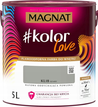 Magnat #kolorLove Szary KL18 5L - Farba Lateksowa Do Twojego Wnętrza!