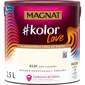 Farba Lateksowa Oddychająca Magnat #kolorLove KL01 Kość Słoniowa 2,5L