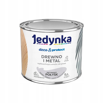 Jedyna Farba Deco & Protect Drewno i Metal Satynowy Polysk Szary Ja. 0,2L