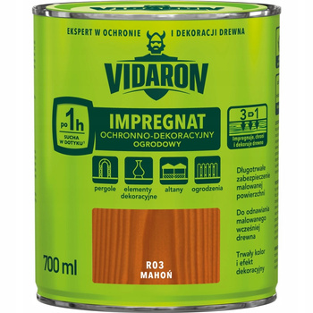 Vidaron Impregnat Ochronno Dekoracyjny Ogrodowy 700 ml R03 mahoń 0,7L