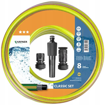 WĄŻ OGRODOWY +DYSZA +ZŁĄCZKI PEŁNY ZESTAW 3/4 20m