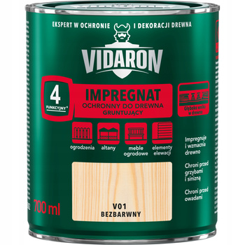 Impregnat do drewna Vidaron gruntujący grunt bezbarwny V01 0,7L