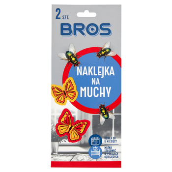 BROS naklejka na okno łapacz na muchy 2szt - skuteczna pułapka na owady