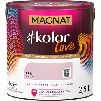 Farba Lateksowa Oddychająca Magnat #kolorLove KL33 Różowy 2,5L