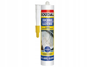 SOUDAL Silikon sanitarny bezbarwny 280ml - kuchnie łazienki 
