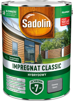 Impregnat drewna Sadolin Hybryd Ciemny Szary 4,5L