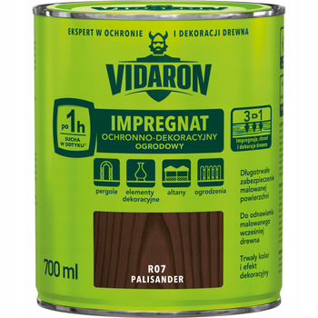 Vidaron Impregnat Ochronno Dekoracyjny Ogrodowy 700 ml R07 palisander 0,7L