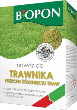 BIOPON nawóz do trawnika przeciw żółknięciu 3kg - soczysta zieleń