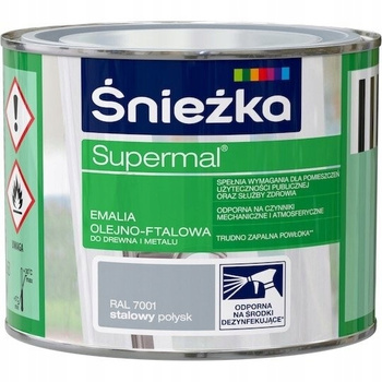 ŚNIEŻKA Supermal® Olejno-ftalowa Stalowy RAL7001 Połysk - 0,2L